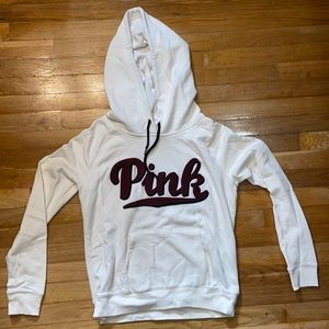 PINK - White Hoodie - L